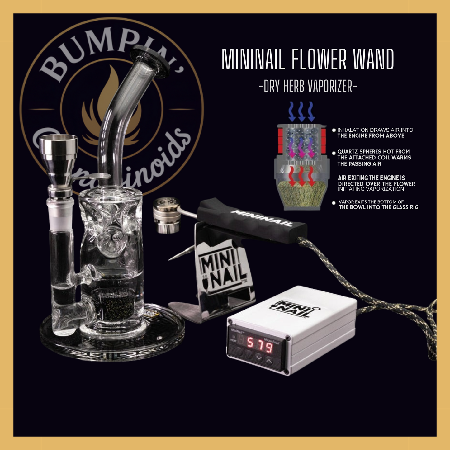 MiniNail Flower Wand Ball Vape – Precision Dry Herb Vaporizer - Bumpin' Cann