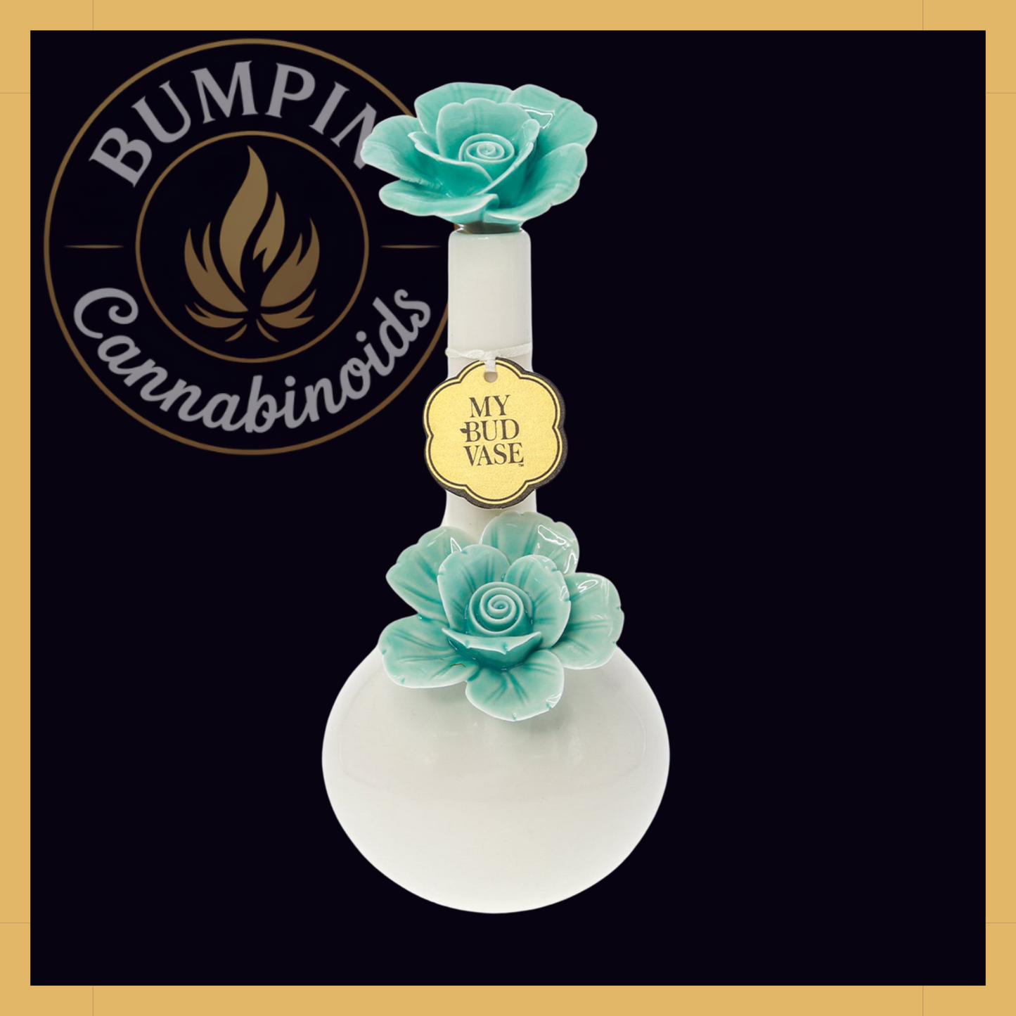 Rosette My Bud Vase – Hand-Painted Porcelain - Bumpin' Cann