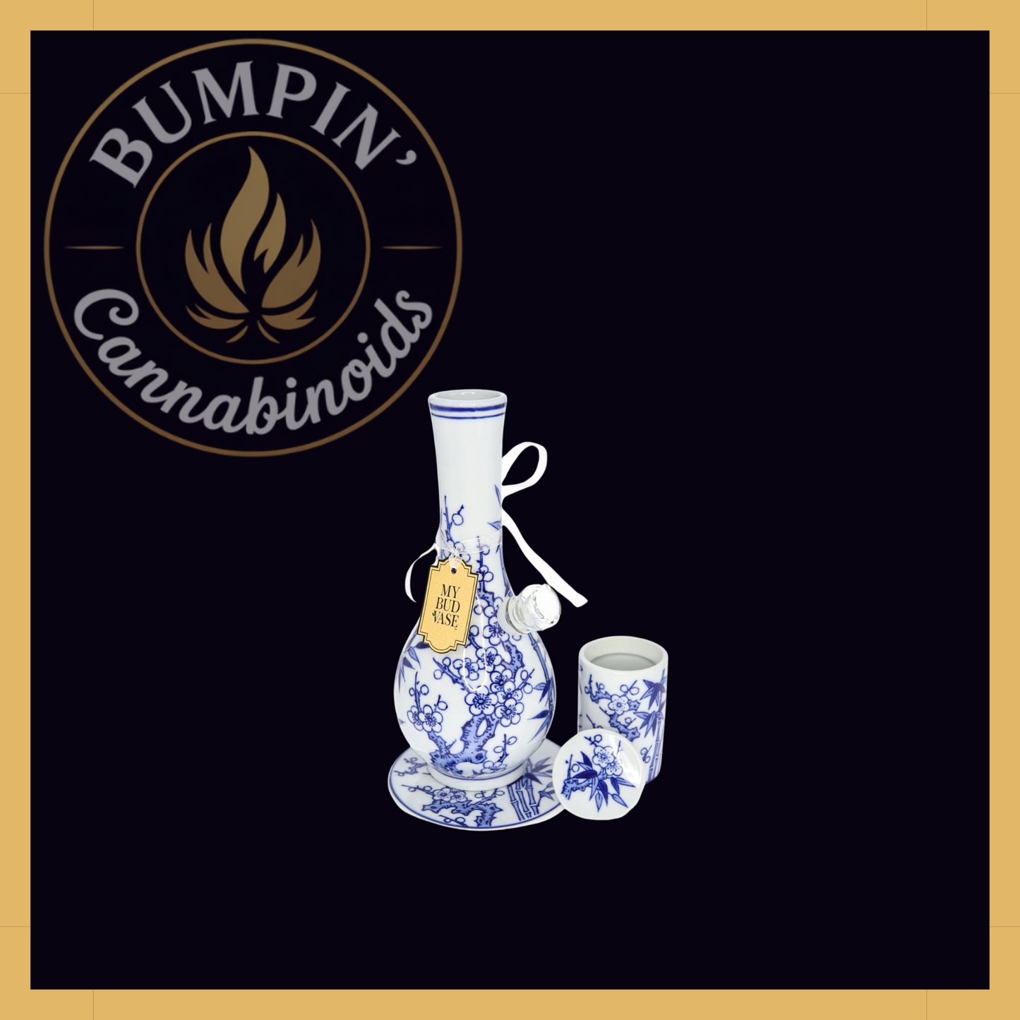 Luck My Bud Vase – Blue & White Porcelain - Bumpin' Cann