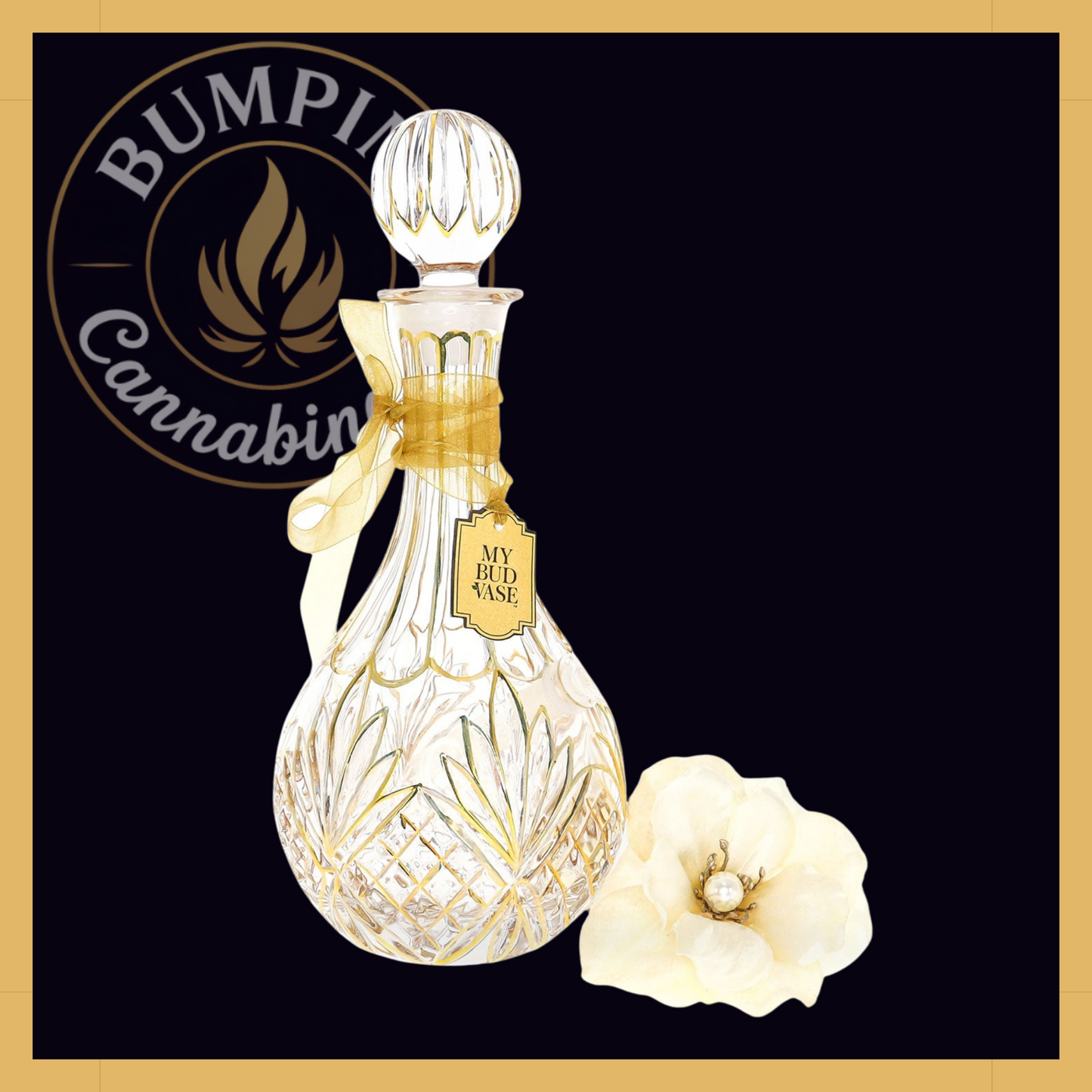 Stardust My Bud Vase – Gold-Accented Decanter - Bumpin' Cann