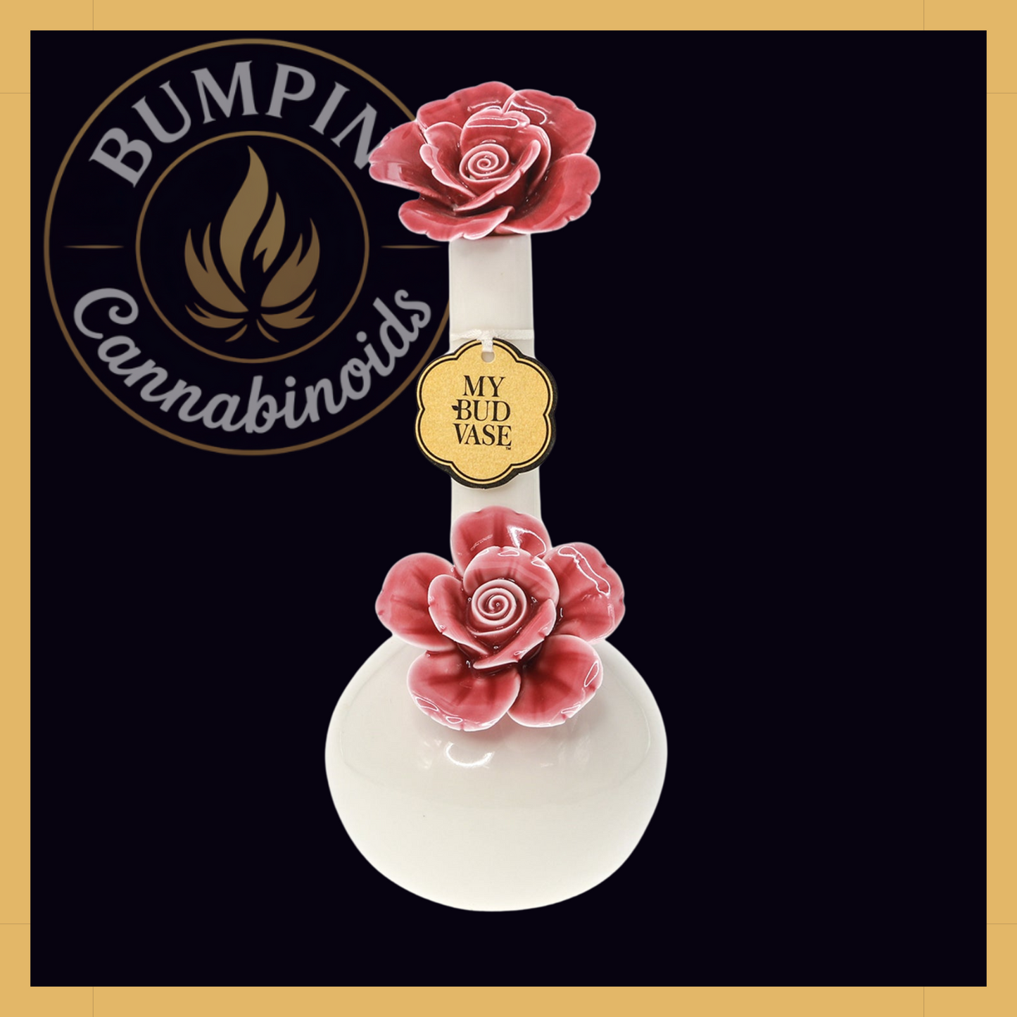 Rosette My Bud Vase – Hand-Painted Porcelain - Bumpin' Cann