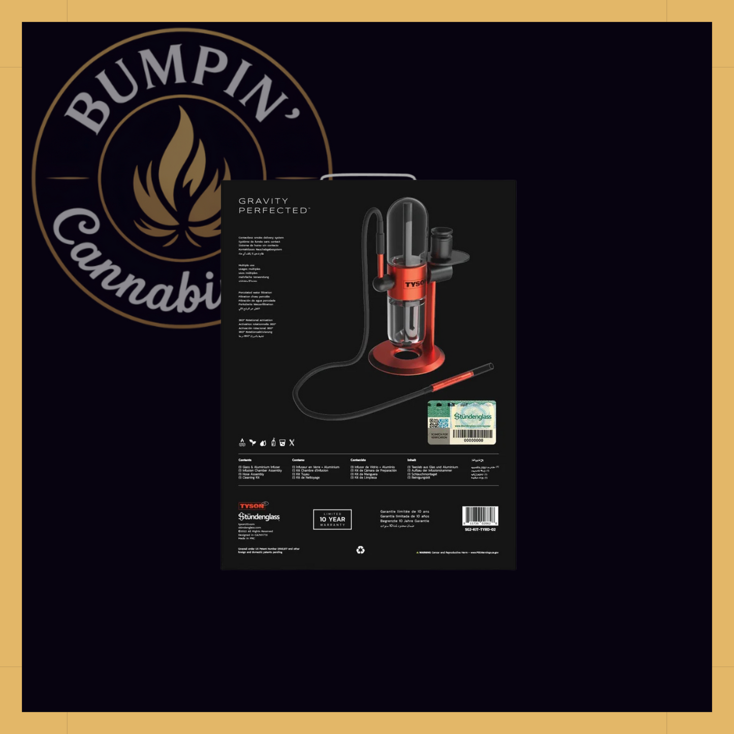 Stündenglass Gravity Infuser – 360° Rotating Glass Hookah - Bumpin' Cann