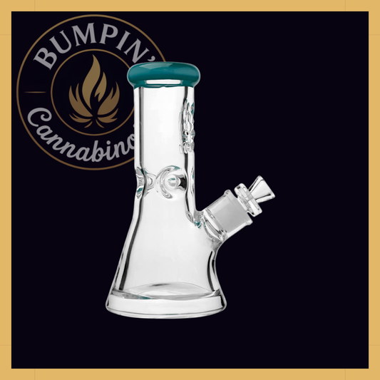 CaliBear Classic 9mm Beaker Glass - 8" | Etched Logo & Color Lip