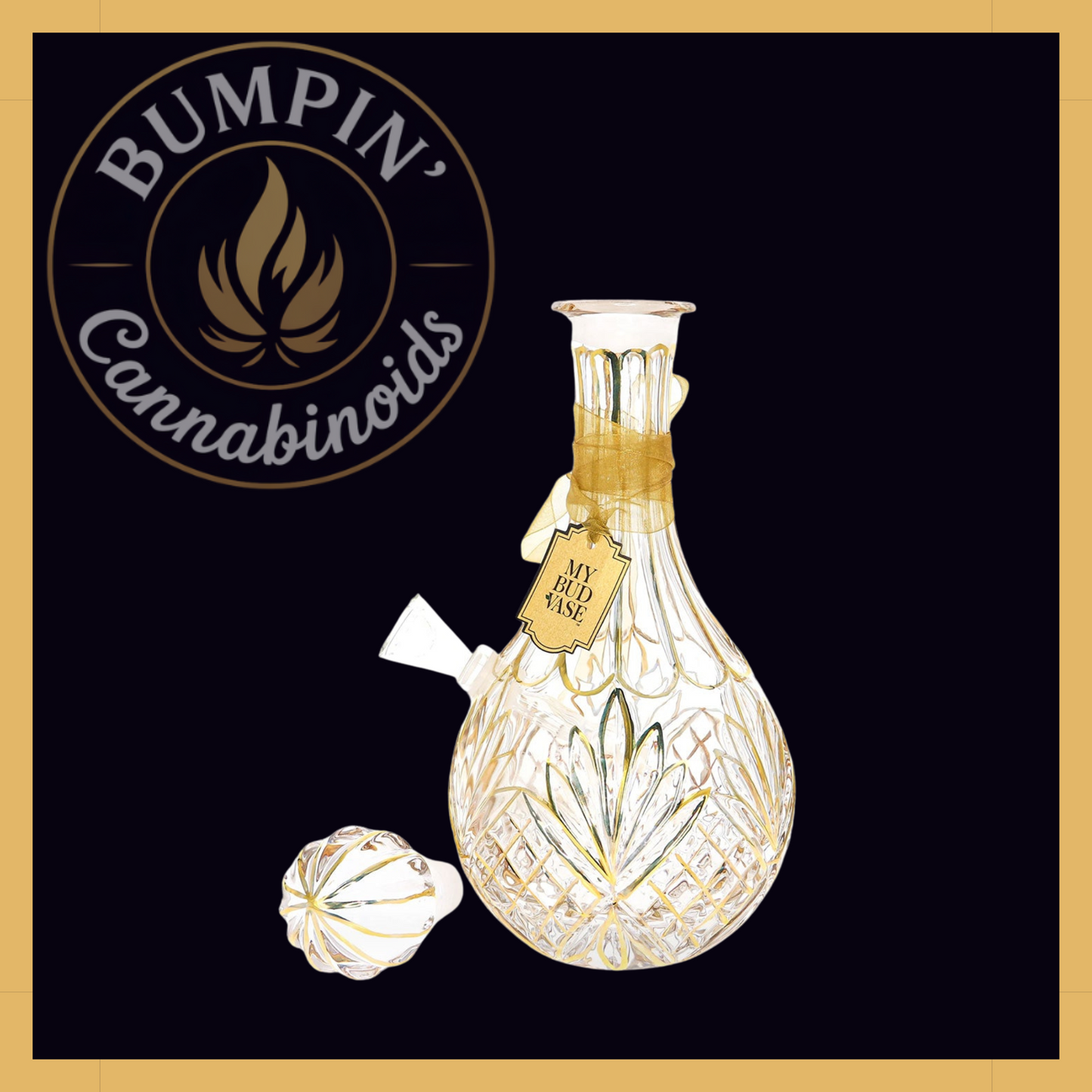 Stardust My Bud Vase – Gold-Accented Decanter - Bumpin' Cann
