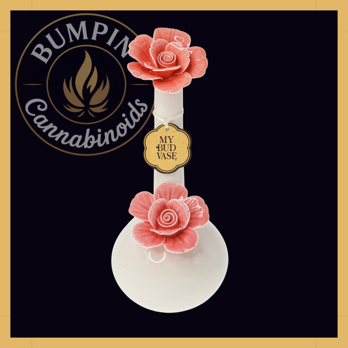 Rosette My Bud Vase – Hand-Painted Porcelain - Bumpin' Cann
