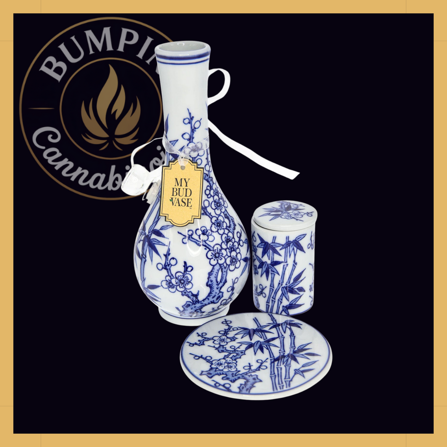 Luck My Bud Vase – Blue & White Porcelain - Bumpin' Cann
