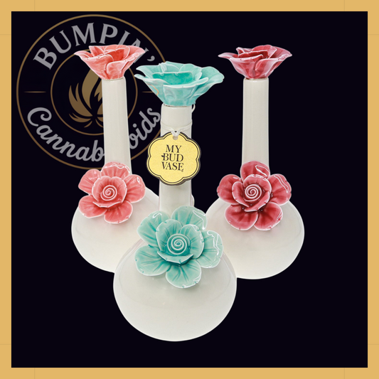 Rosette My Bud Vase – Hand-Painted Porcelain - Bumpin' Cann
