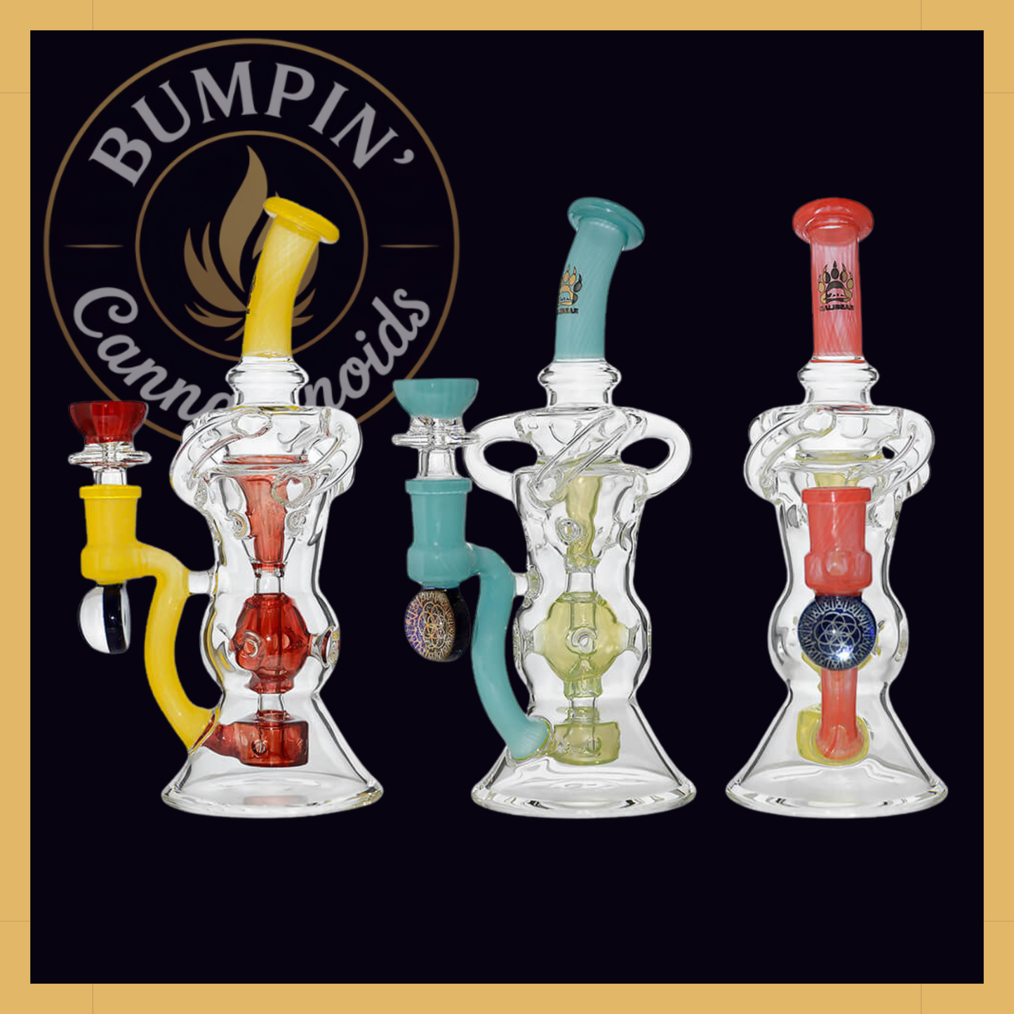 Calibear Triple Arm Swiss Fab Incycler Glass Rig W/ Marble