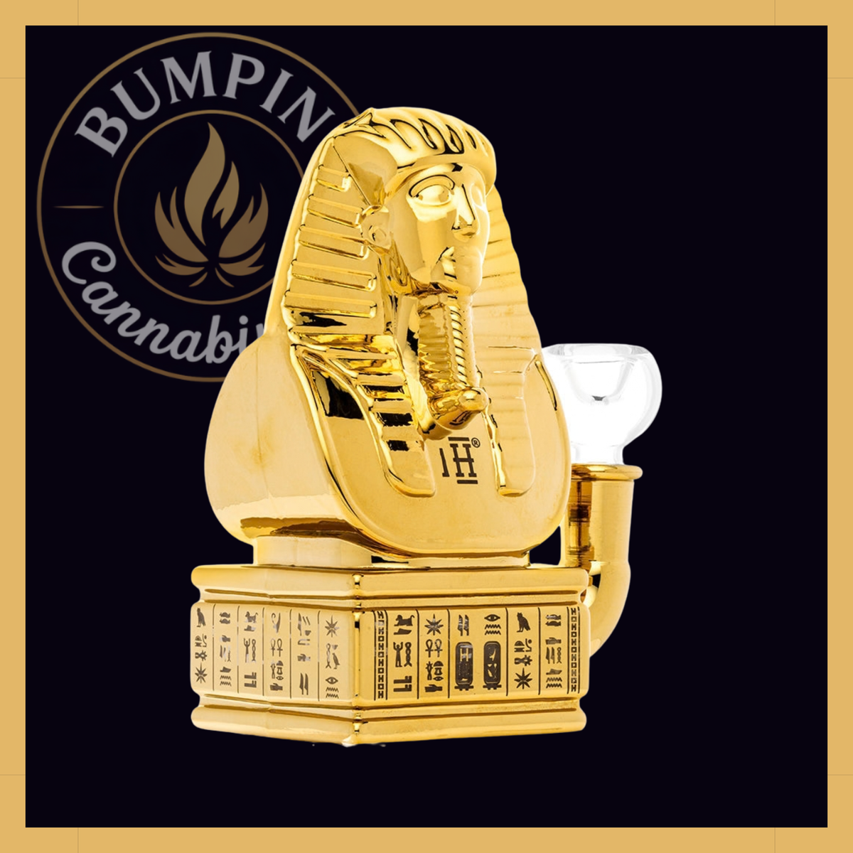 Hemper Egypt Glass gold pharaoh design