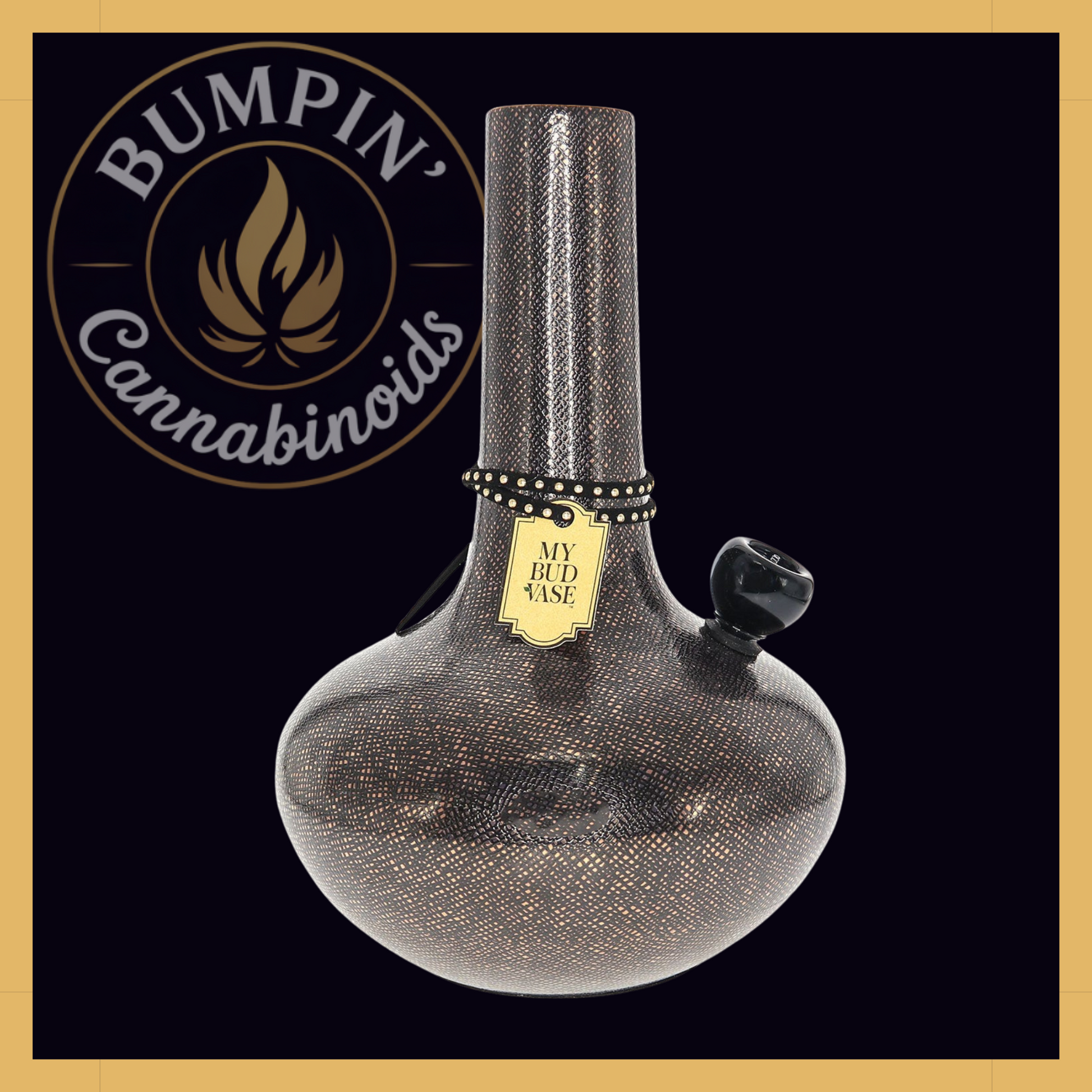 Burmëse My Bud Vase – Black & Gold Snakeskin - Bumpin' Cann