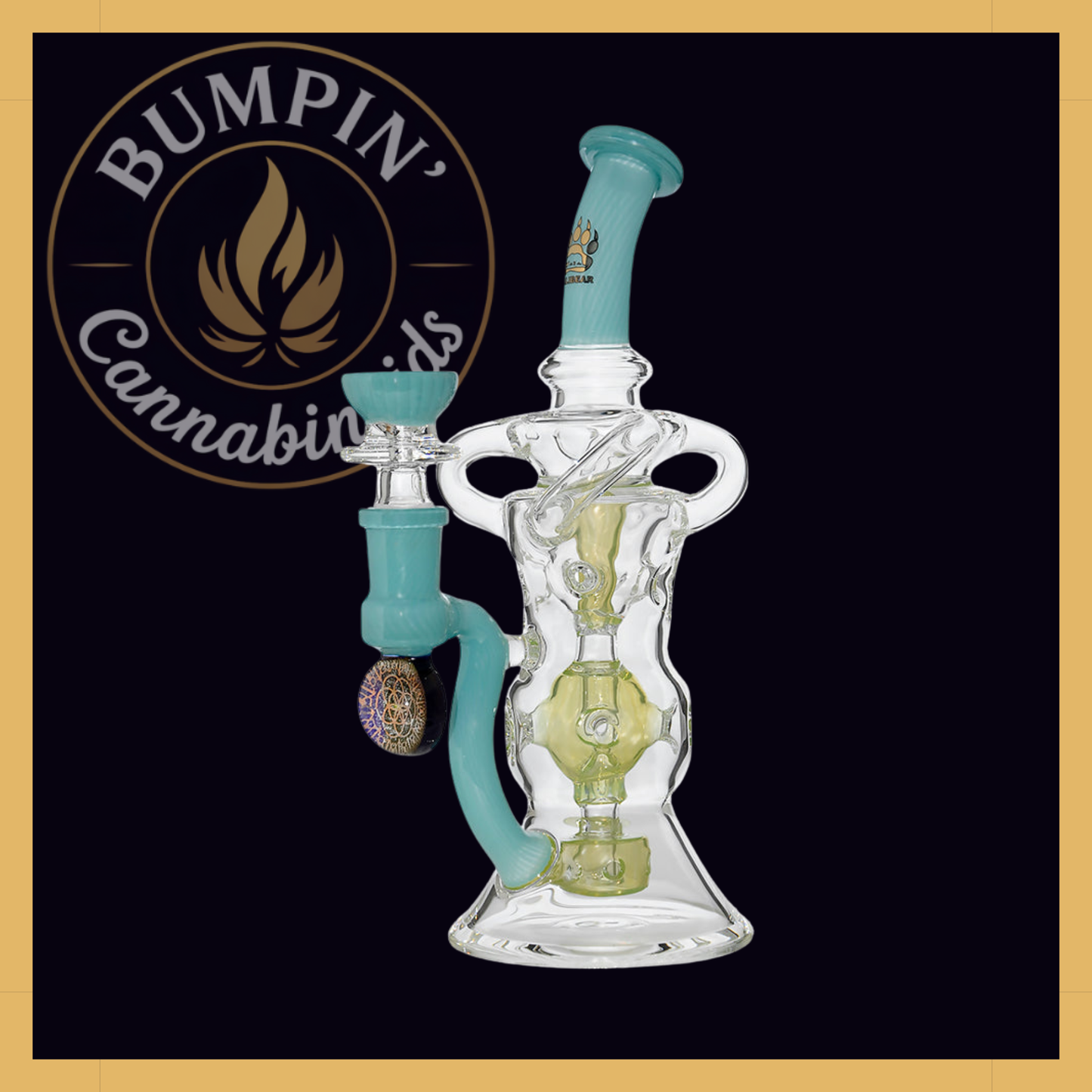 Calibear Triple Arm Swiss Fab Incycler Glass Rig W/ Marble