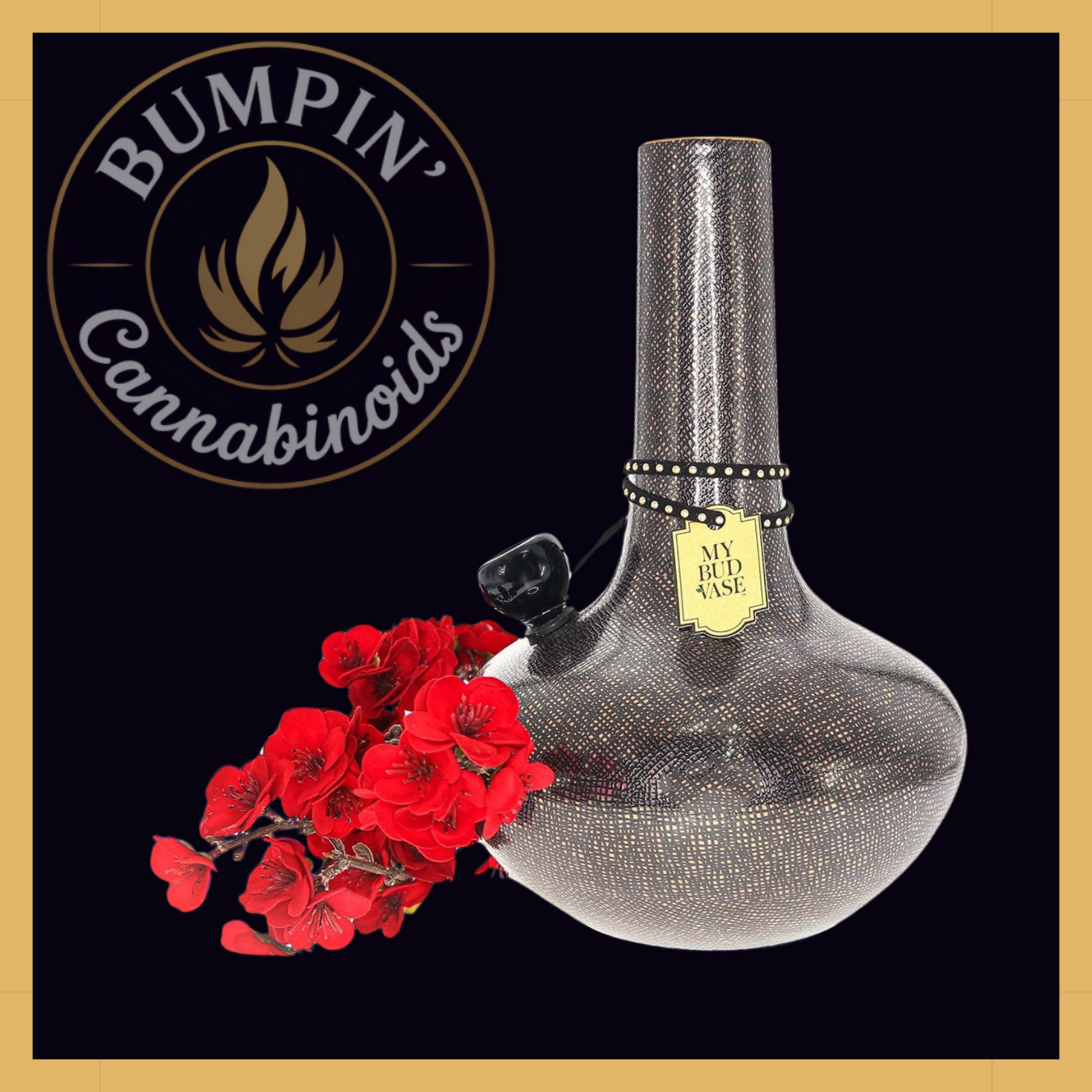 Burmëse My Bud Vase – Black & Gold Snakeskin - Bumpin' Cann