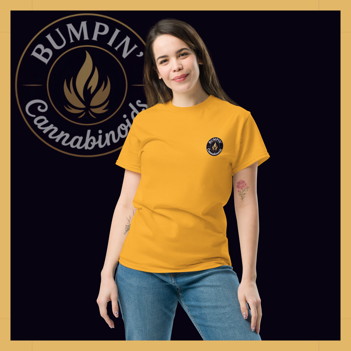 Bumpin’ Cannabinoids Classic Tee – Gold