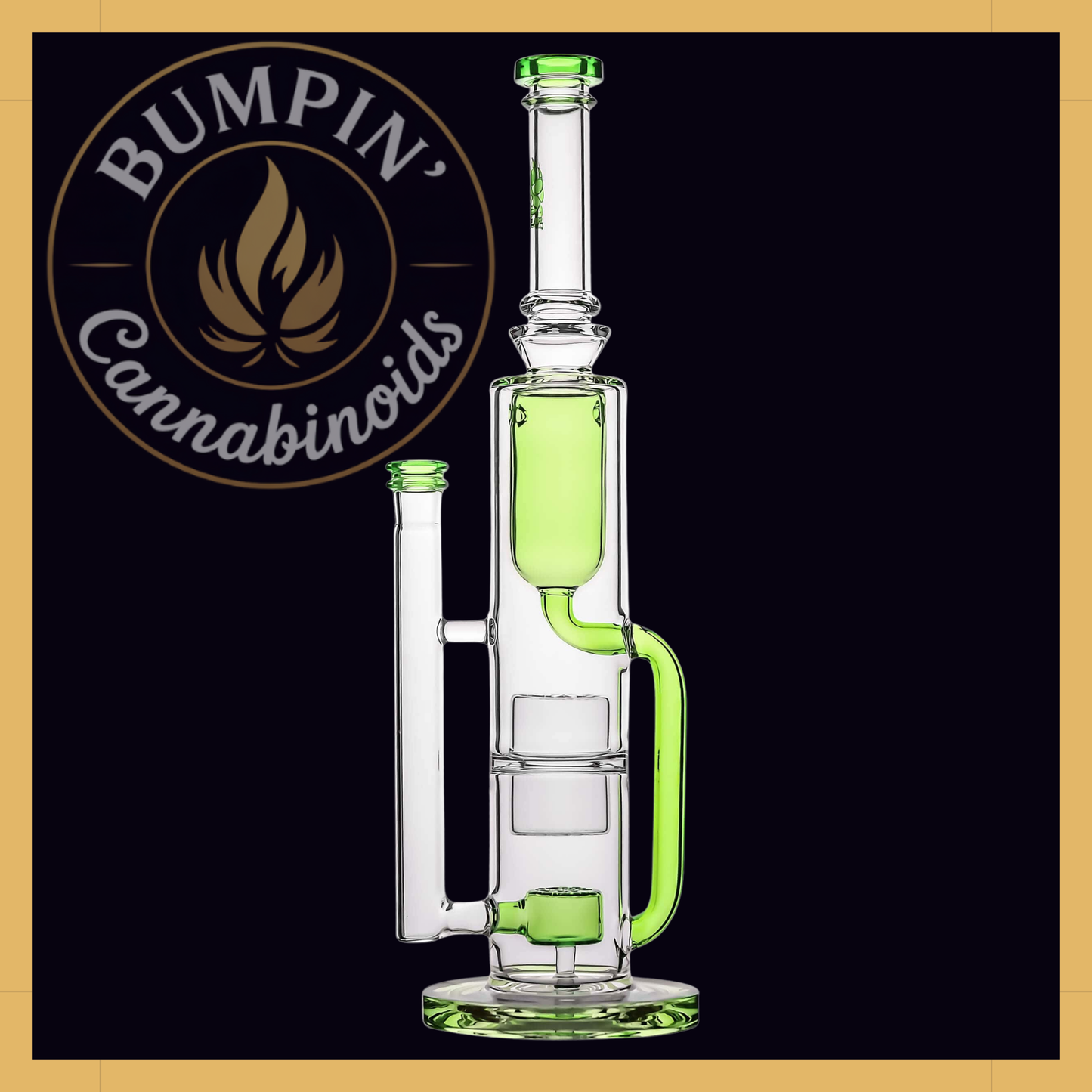 Calibear 14" Flower Klein Glass | High-Flow Recycler Water Pipe