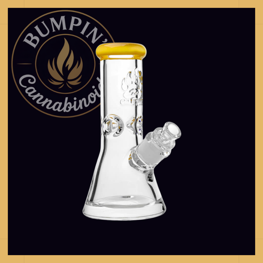 CaliBear Classic 9mm Beaker Glass - 8" | Etched Logo & Color Lip