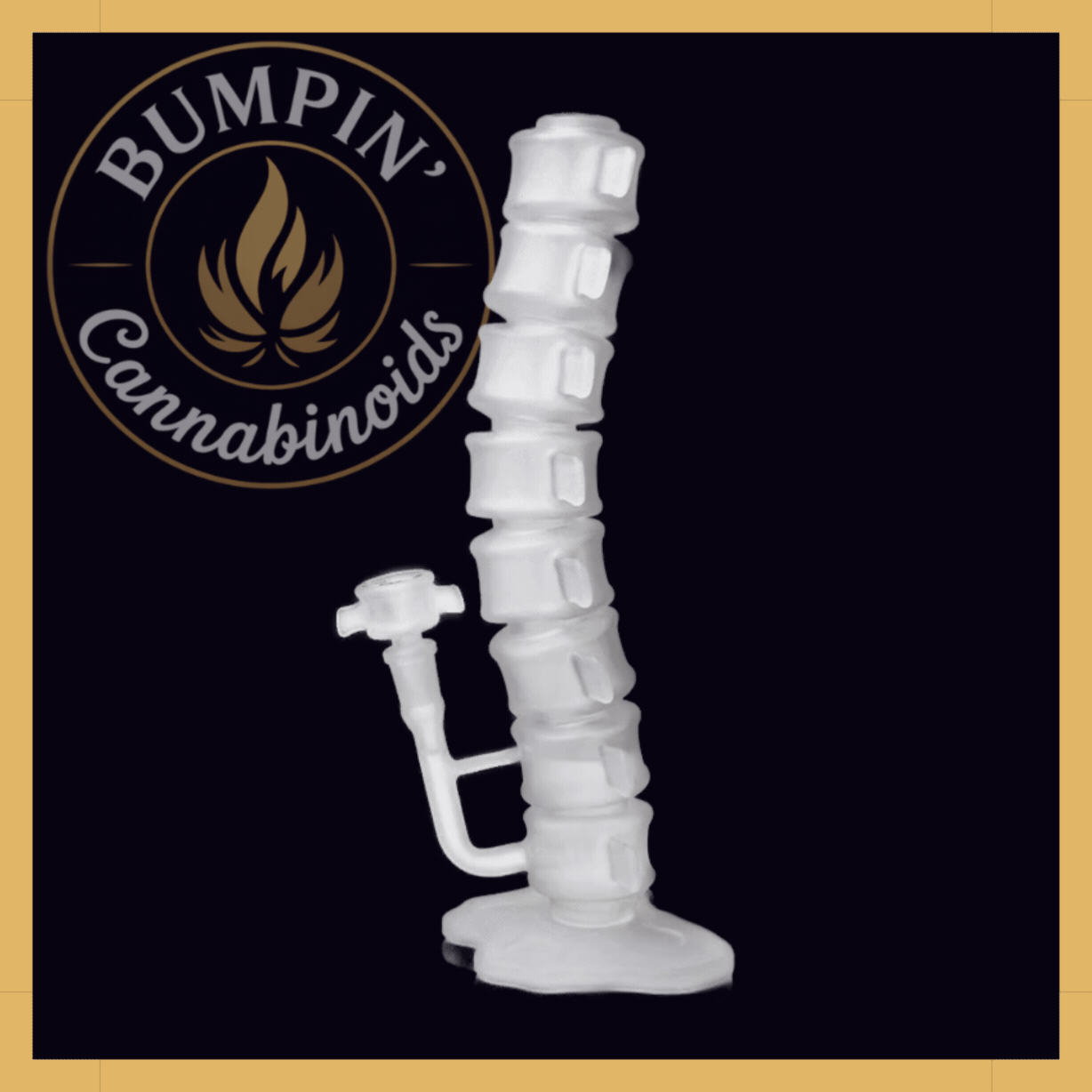 MJ Arsenal Skele-Tube Glass animated product view with frosted skeleton design